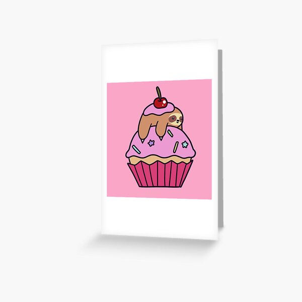 Cupcake Sloth Greeting Card