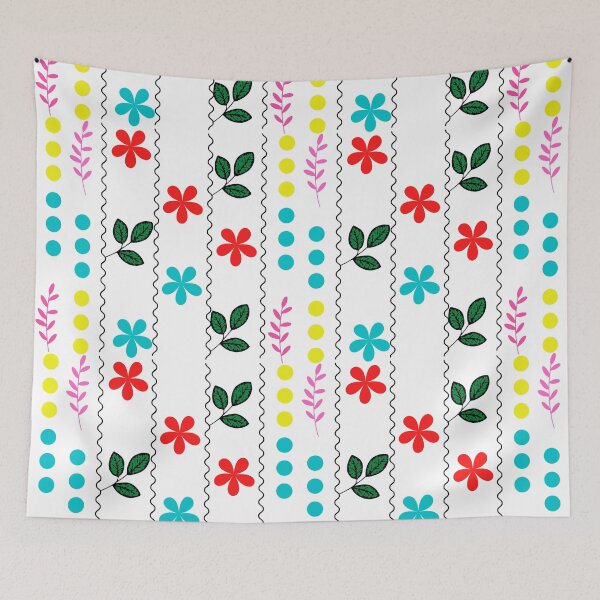 Item preview, Cute Leaves Flowers Curves and dots Pattern designed and sold by Magic-world.