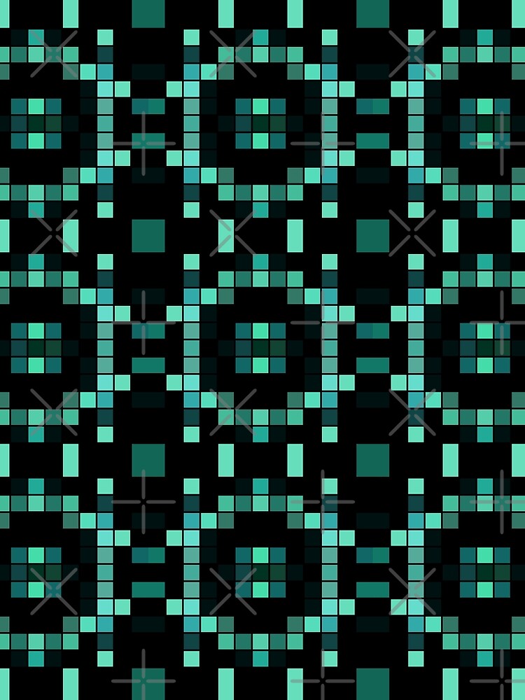 Thumbnail 3 of 3, Scarf, Ender Eye Futuristic Coding Program Pixel Pattern designed and sold by IPattern.
