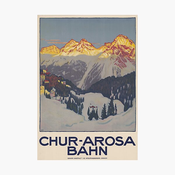 Item preview, Chur Arosa Switzerland Vintage Ski Vintage Swiss travel designed and sold by cutesy.