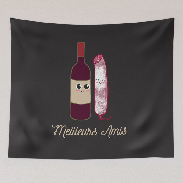 Item preview,  best friends, wine and sausage designed and sold by Catcrea.