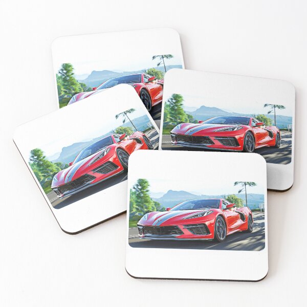 Item preview, Corvette C8 Cartoon Drawing Action Print designed and sold by Auto-Prints.
