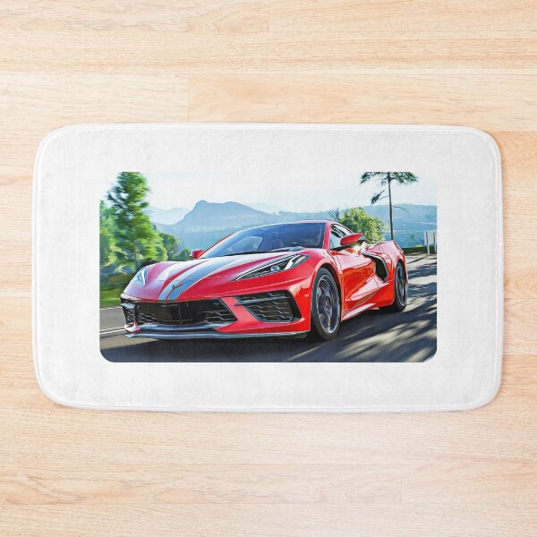 Item preview, Corvette C8 Cartoon Drawing Action Print designed and sold by Auto-Prints.