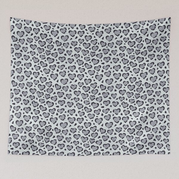 Item preview, Snowy hearts - Heart-shaped Snow Leopard Print designed and sold by FabsDesign.