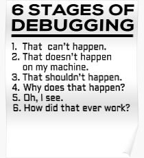 6 stages of debugging Poster