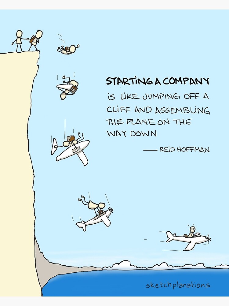 Thumbnail 3 of 3, Canvas Print, Starting a company designed and sold by sketchplanator.