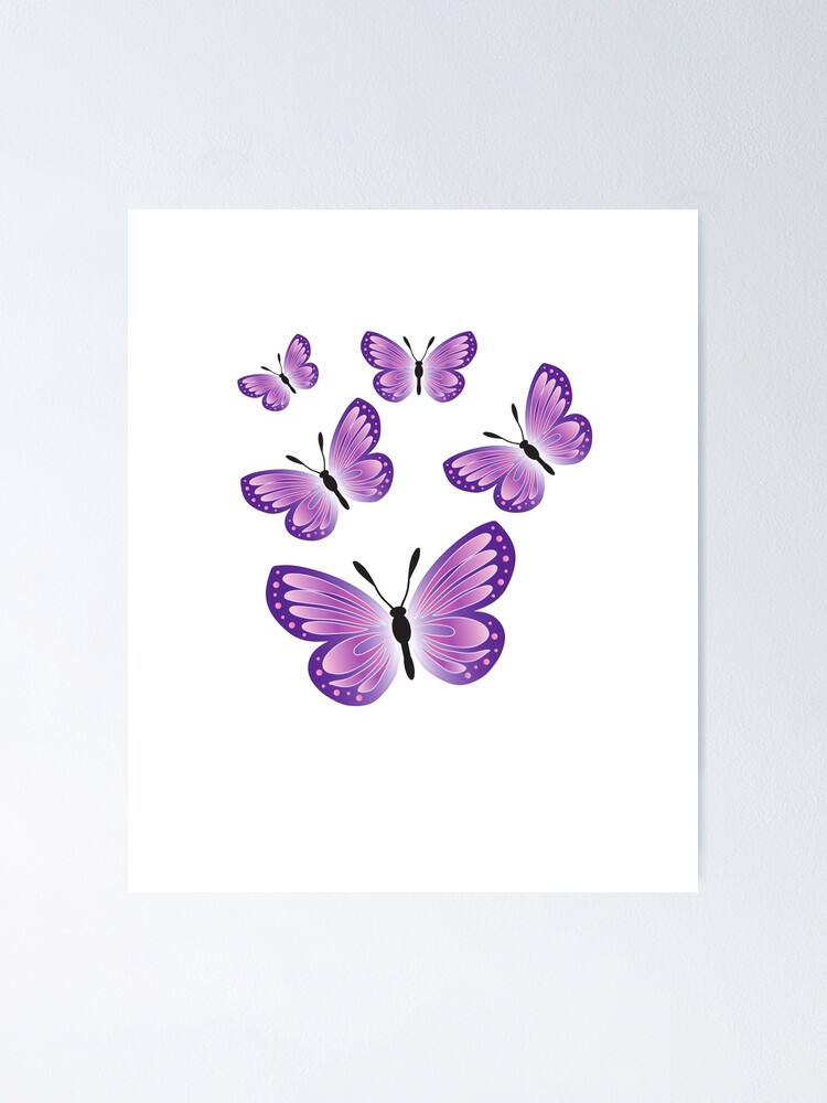 Poster « Emoji papillon violet, Emoji papillon violet Sensibilisation à
