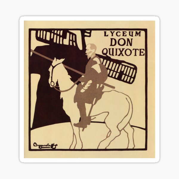 Beggarstaffs art Vintage Don Quixote Lyceum Theatre ad Sticker