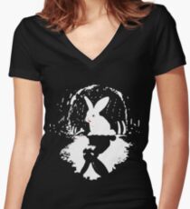 Crazy rabbit! Women's Fitted V-Neck T-Shirt