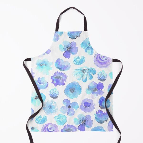Item preview, flowers, floral, watercolor, aqua and purple watercolor flowers, spring, handpainted designed and sold by dodidoodles.