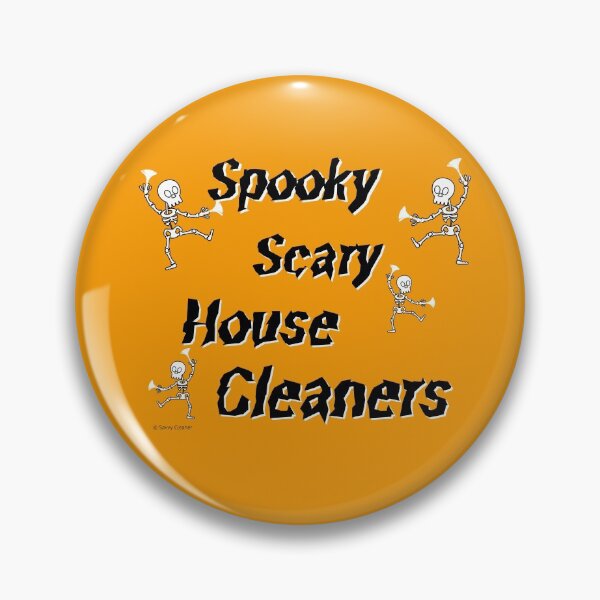 Item preview, Spooky Scary House Cleaners Halloween Skeleton with Dusters Fun designed and sold by SavvyCleaner.