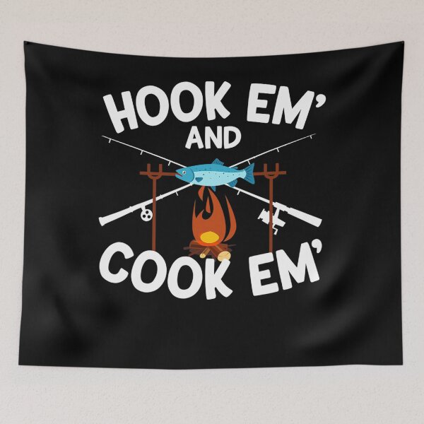 Item preview, Hook Em And Cook Em Funny Fishing designed and sold by ChristSchroeder.