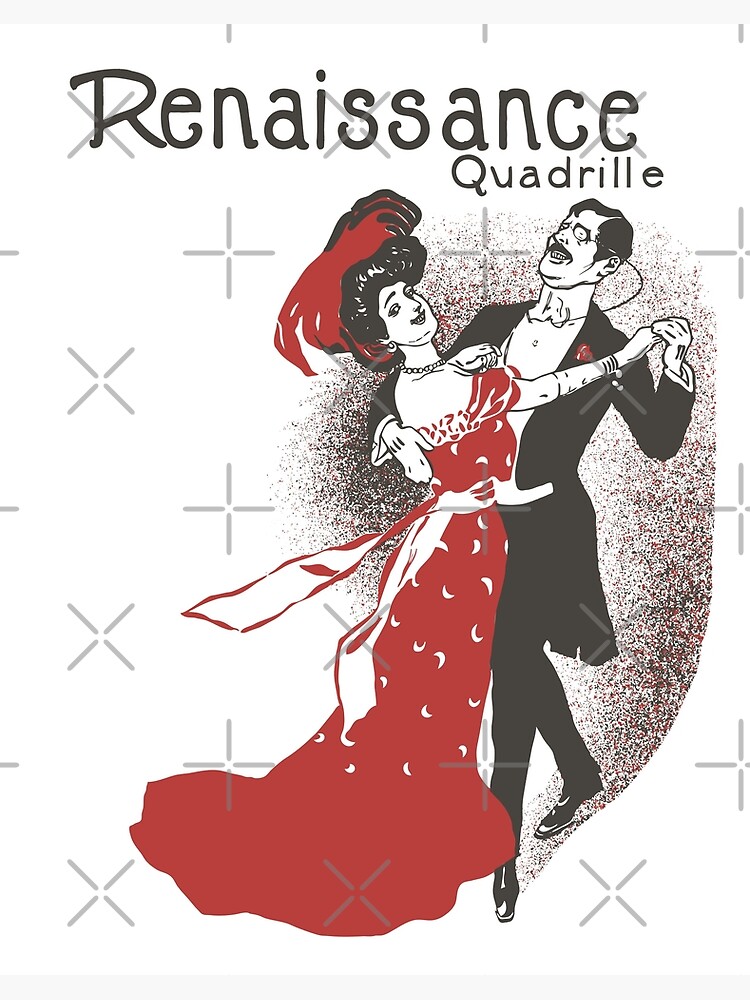Ballroom　Vintage-TM　Vintage　Quadrille　Renaissance　Print　by　Sale　Art　Dance　Musette　Retro　for　Quadrille　Board　Poster