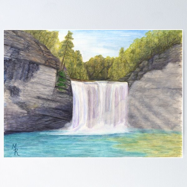 Item preview, Cane Creek Falls Watercolor Painting designed and sold by redspearart.