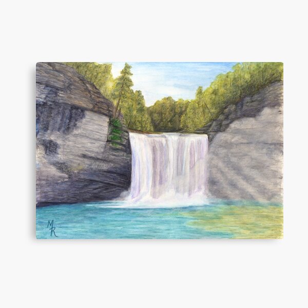 Item preview, Cane Creek Falls Watercolor Painting designed and sold by redspearart.