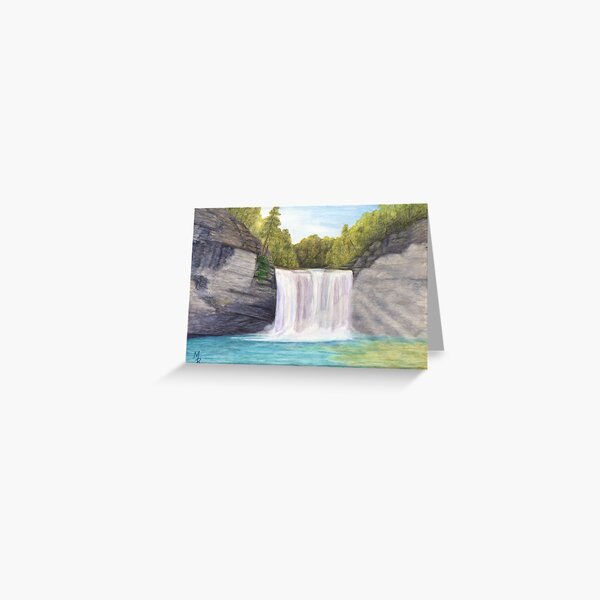 Item preview, Cane Creek Falls Watercolor Painting designed and sold by redspearart.