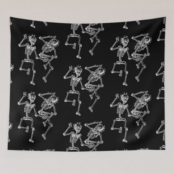 Item preview, Two Dancing Skeletons - White designed and sold by Fairytribe.