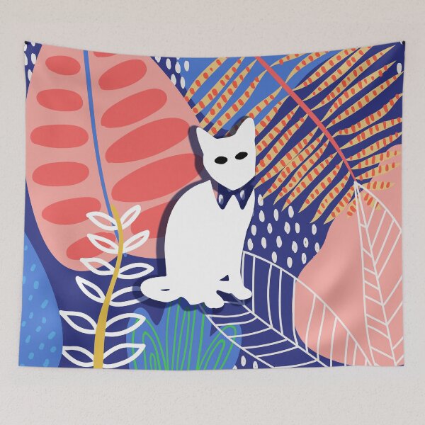 Item preview, Floral Cat in Flowers Popoki 706 designed and sold by VinBasis.