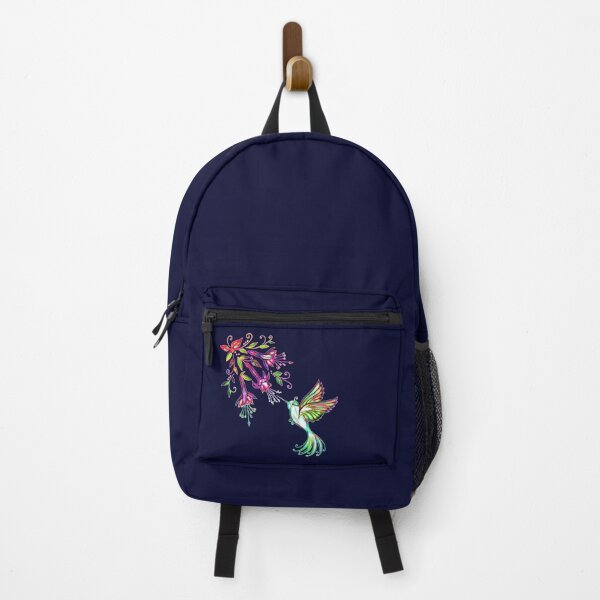 Item preview, Hummingbird with flowers, rainforest, blossoms, fuchsia designed and sold by boom-art.