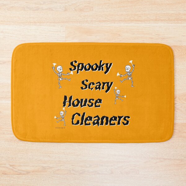 Item preview, Spooky Scary House Cleaners Halloween Skeleton with Dusters Fun designed and sold by SavvyCleaner.