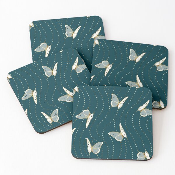 Item preview, White Eyelet Butterflies | Deep Teal designed and sold by L Diane Johnson.
