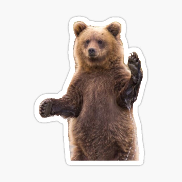 Waving Bear Sticker