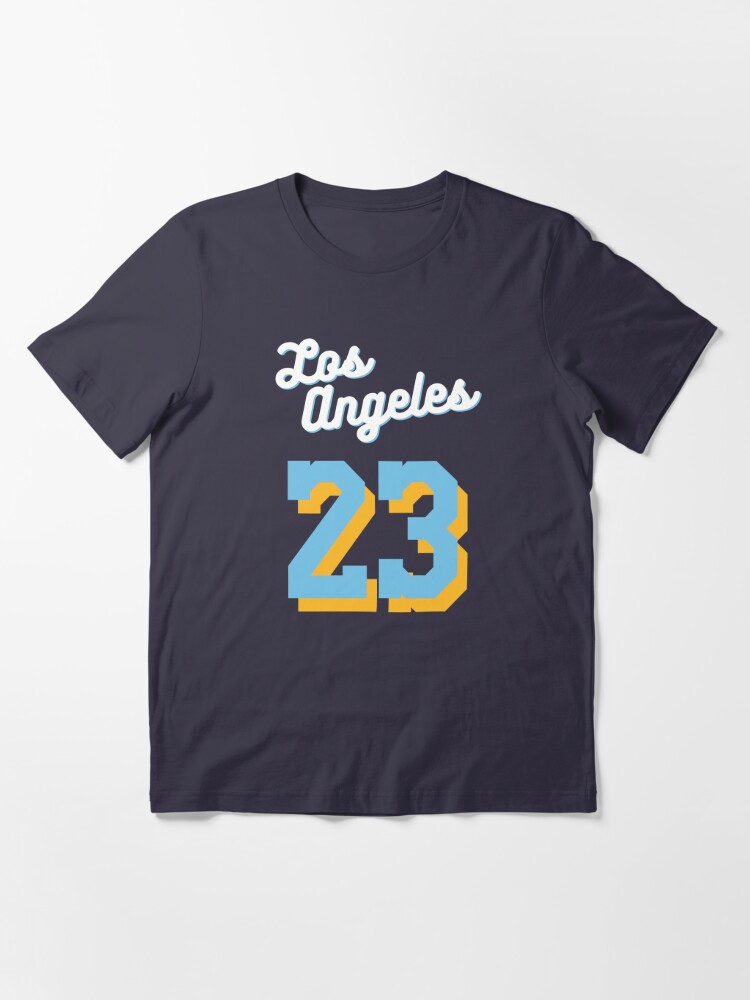 Lebron James 23 Baby Blue and Gold 2021 Jersey, LA LAKERS Essential T- Shirt for Sale by Desznr