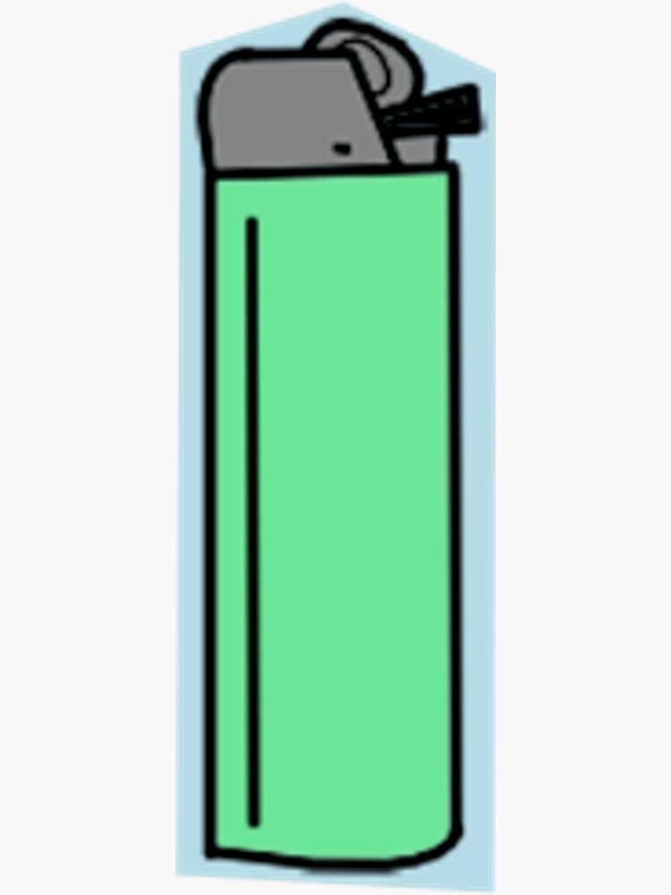 "lime green simple lighter drawing " Sticker for Sale by madiidean