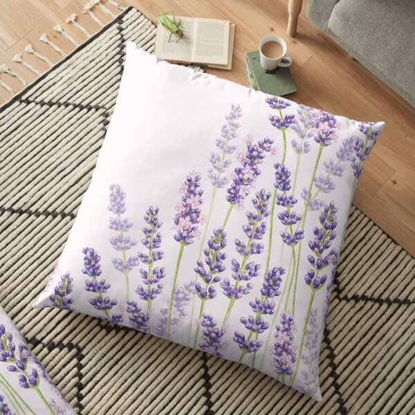 Lavender Fancy - Purple Flowers Floor Pillow