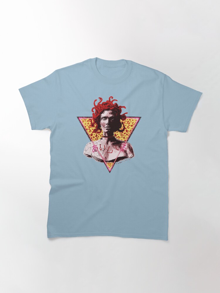 Alternate view of Aesthetic Vaporwave Medusa Statue - I Love You Classic T-Shirt