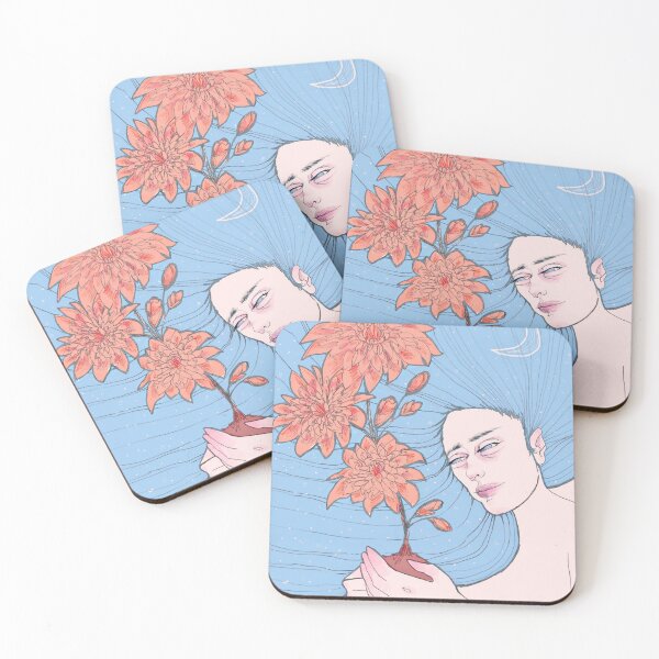 Item preview, The girl with red Flowers designed and sold by catefleurs.
