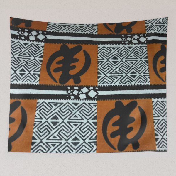 Item preview, African Print Fabric Ghanaian Gye Nyame Symbol designed and sold by CrazyCraftLady.