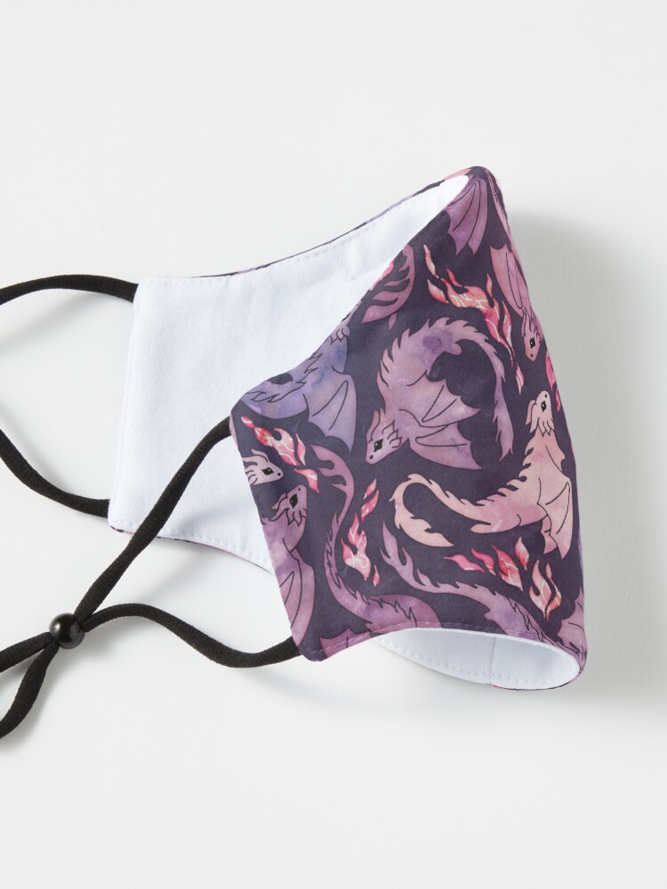 Alternate view of Dragon fire dark pink & purple Mask