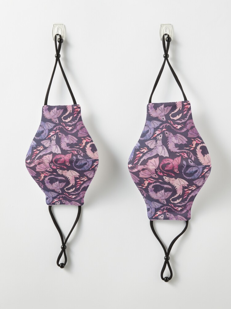 Alternate view of Dragon fire dark pink & purple Mask