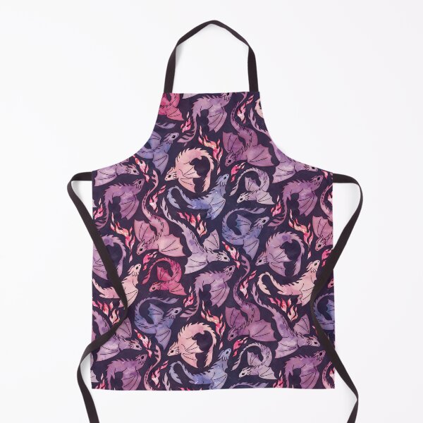 Dragon fire dark pink & purple Apron