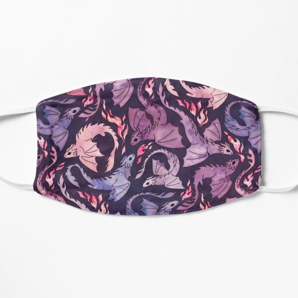 Dragon fire dark pink & purple Flat Mask