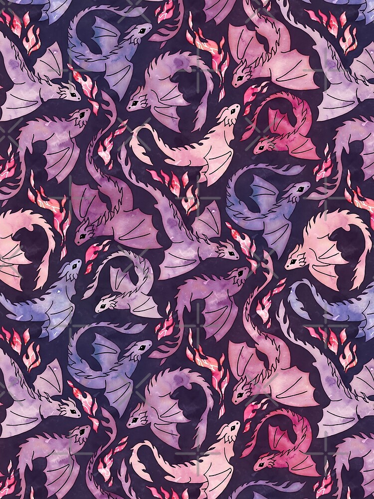 Dragon fire dark pink & purple by adenaJ