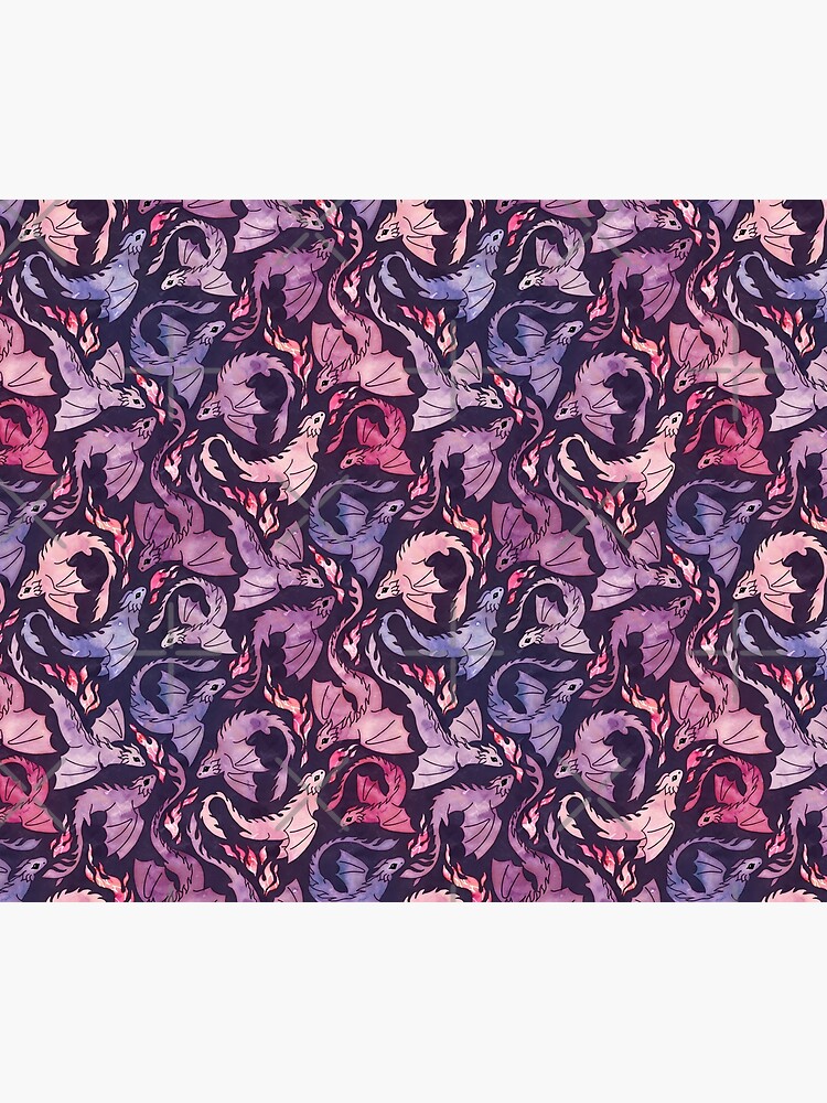 Thumbnail 5 of 5, Comforter, Dragon fire dark pink & purple designed and sold by adenaJ.