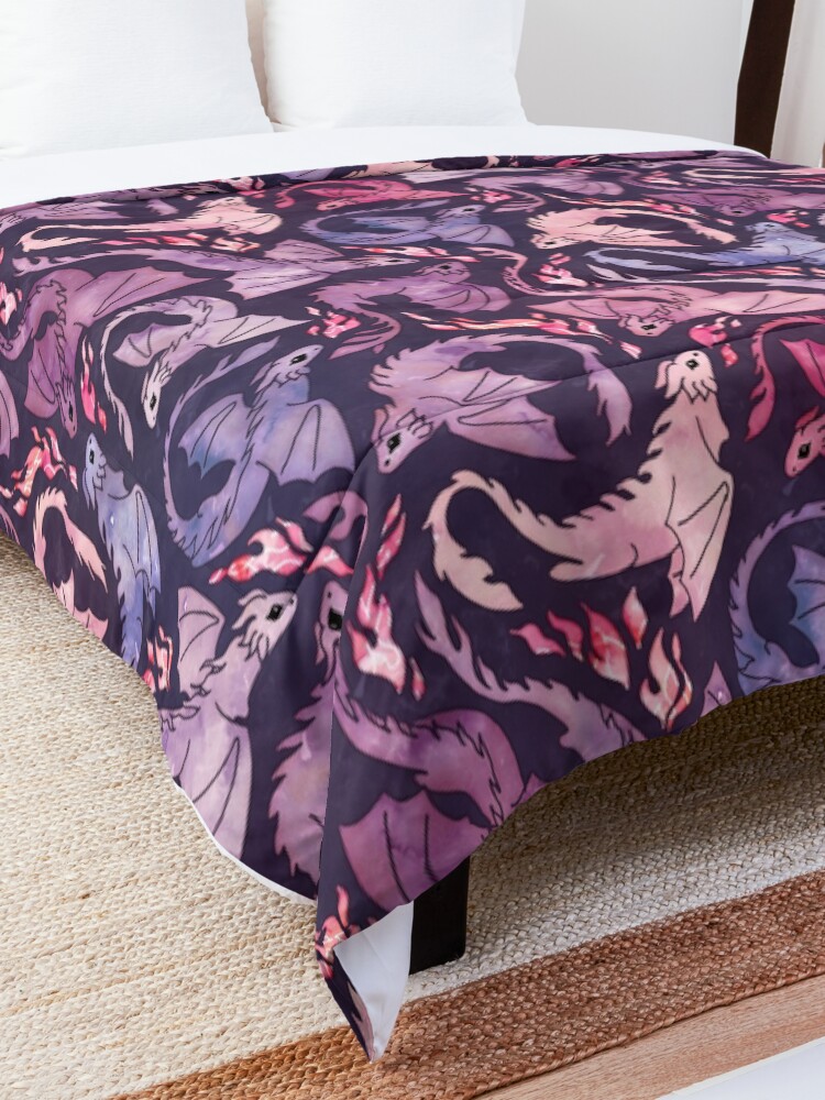 Alternate view of Dragon fire dark pink & purple Comforter