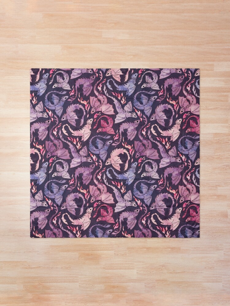 Comforter, Dragon fire dark pink & purple designed and sold by adenaJ