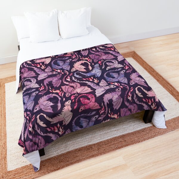 Dragon fire dark pink & purple Comforter