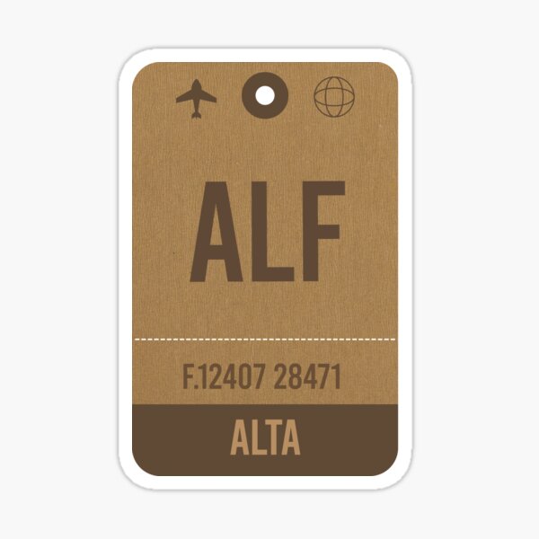 Alta Airport Vintage Luggage Tag Sticker
