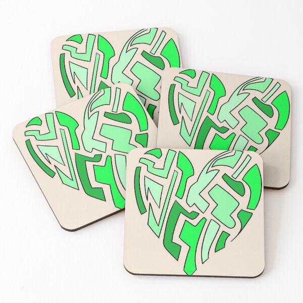 Item preview, Green Fragmented Heart designed and sold by VazMasDesign.