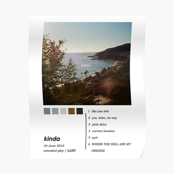 LANY Kinda EP Album Cover Poster Poster