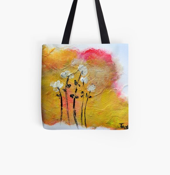 Warm Flowers All Over Print Tote Bag