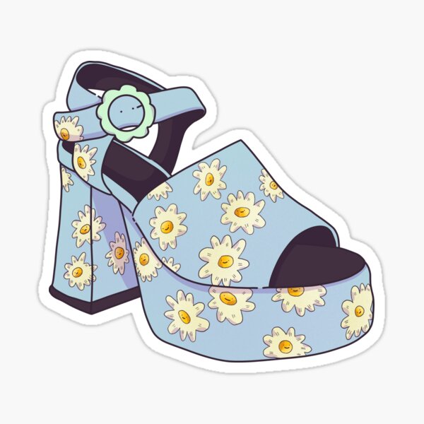 Blue Fashion Platform Heel Sticker