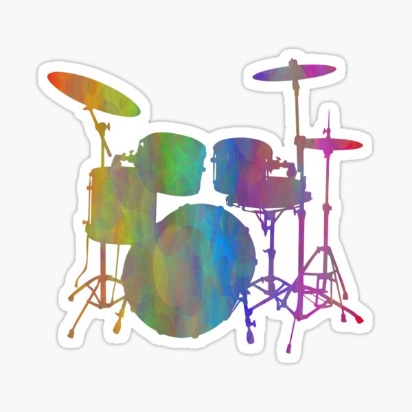 "DRUM SET" Sticker for Sale by DOUBLES2000 Redbubble