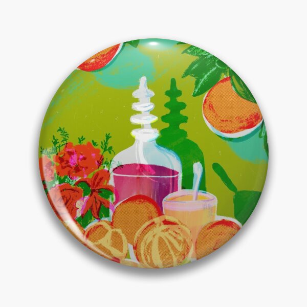 Item preview, Bright Oranges Flowers Floral Painterly overprint style still life art designed and sold by ruepix.