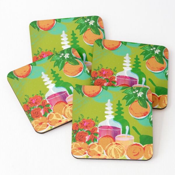 Item preview, Bright Oranges Flowers Floral Painterly overprint style still life art designed and sold by ruepix.