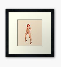 Vintage WW2 Style Pin Up art - Mustang Sally Framed Print